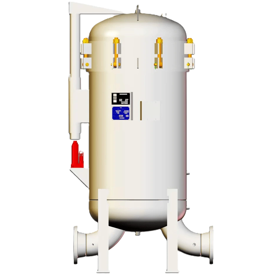 V-Series filter separator vessel by Relevant Industrial, highlighting dual-stage filtration technology engineered to efficiently remove solids and liquids from gas streams in industrial and energy applications.