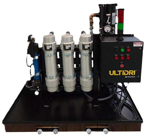 UltiDri hydraulic and lube oil filtration by Relevant Industrial, showcasing high-efficiency systems engineered to remove water, particulates, and varnish from lubrication and hydraulic fluids in industrial equipment.