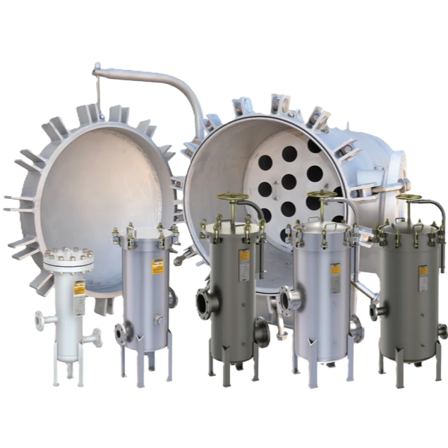 Liquid filter vessels by Relevant Industrial, showcasing durable housings engineered to hold filter cartridges or bags, providing efficient contaminant removal in industrial fluid processing and purification systems.