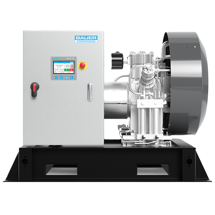 Medium-pressure air compressor system shown in industrial setting, designed for dependable performance and consistent airflow – offered by Relevant Industrial.
