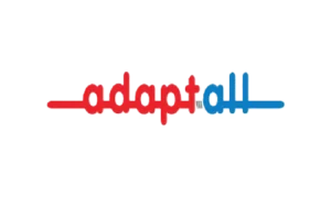 Adapt-All logo representing a manufacturer of metric and imperial hydraulic fittings and adapters, offered by Relevant Industrial for fluid power applications.