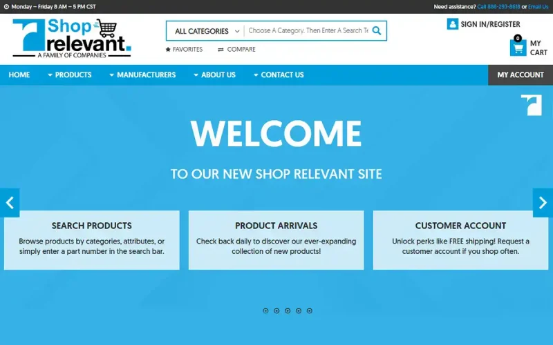 Relevant Solutions Launches Innovative E-Commerce Platform ShopRelevant blog image highlighting the company’s digital transformation with an online platform for streamlined industrial product sourcing and purchasing.