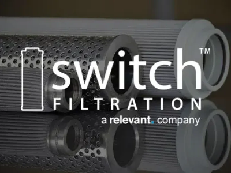 Filtration banner featuring switch filtration solutions by Relevant Solutions, highlighting advanced systems engineered for efficient contaminant removal and process protection in industrial fluid and air applications.